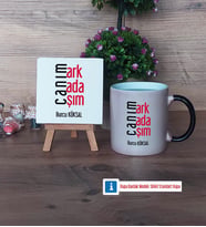 Arkadaşa Hediye Dekoratif Taş, Kupa Bardak Kırmızı Hediye (Model 8)