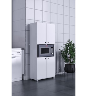 Umay Çok Amaçlı Dolap Kapaklı Ayaklı Mikrodalga Fırın Kullanılbilir (Beyaz)