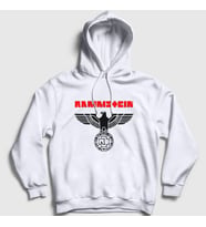 Presmono Unisex Beyaz Eagle Rammstein Kapüşonlu Sweatshirt 105240tt (Beyaz)