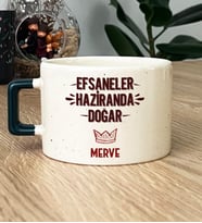 Kişiye Özel Efsaneler Haziranda Doğar Hediye Lüks Fincan Doğum Günü Hediyesi (Koyu Yeşil)