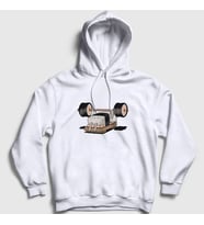 Presmono Unisex Gri Gym Fitness Vücut Gelistirme Sushi Kapüşonlu Sweatshirt 509392tt (Beyaz)