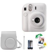 Fujifilm İnstax Mini 12 Fotoğraf Makinesi+Askı+pil +20'li film+Çanta (Beyaz)