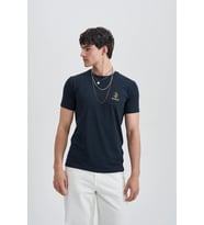 Blues Eyes Erkek Nakış T-Shirt (Lacivert)