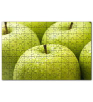 Cakapuzzle Yeşil Elmalar ve Su Damlaları Yakın Çekim Puzzle Yapboz MDF (Ahşap) (500 Parça)