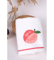 %100 Pamuk Nakışlı 40x70 El/Yüz Havlusu (Turuncu)