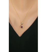 925 Ayar Gümüş Damla Zultanit Taşlı Kolye (Sarı)