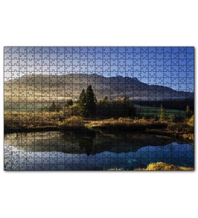 Cakapuzzle Göl Ağaçlar ve Sisli Tepeler  Puzzle Yapboz MDF (Ahşap) (1000 Parça)