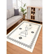 Dijital Kaymaz Taban Yıkanabilir Renkli Salon Halısı Mutfak Halısı Yolluk ND-SD-1030 (Krem)
