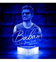 Kişiye Özel, Babama Hediye 3D Led Lamba (Mavi)