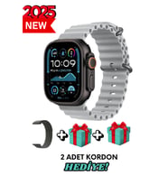 Akıllı Saat Watch ULTRA2 49MM Kordon Hediyeli - Son Versiyon (Siyah-Gri)
