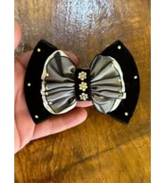 KADİFE TAŞLI MANDALLI SAÇ TOKASI FİYONK TOKA 13X9 CM (Füme)