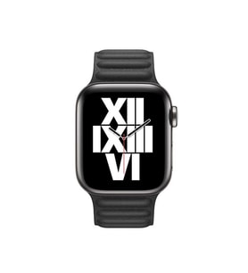 Apple Watch 44mm KRD-34 Deri Görünümlü Kordon (Siyah)