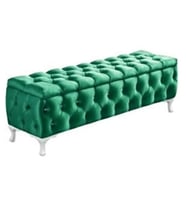 üks Sandıklı Chester Puf Bench Ayakucu Koltuk 100 Cm (Yeşil)