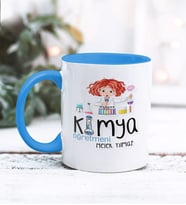 Kimya Öğretmeni Tasarımlı Kişiye Özel Kupa Bardak (Mavi)