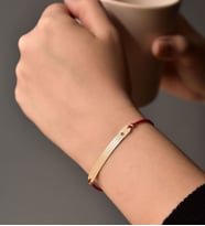 Papatya Silver 925 Ayar Gümüş Yıldız Figürlü Plaka Kadın Bileklik (Gold)