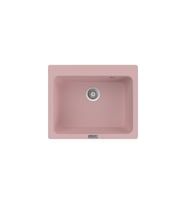 POLEX Cristalüx Granit Eviye P-N60 Tezgah Altı Ve Tezgah Üstü Kare Mutfak Evyesi 61,5x51,8cm (Pembe)