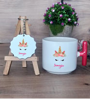 Unicorn Hediye Seti Kupa Bardak T Kulplu ve Anahtarlık Arkadaşa Kız Kardeşe Hediye (Model 1)