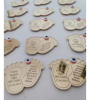 Kişiye Özel Pleksi Bebek Magnet Hatıra (Gümüş)
