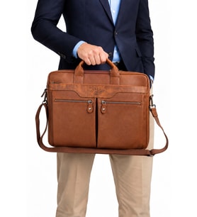 Erkek çok bölmeli 15,6 İnç  evrak ve laptop çantası (Taba)