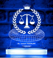 Avukata Hediye Kişiye Özel 3D Lamba (Mavi)