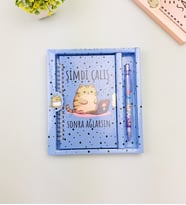 Sevimli Desenli Kilitli Defter ve Kalem Seti (Kırmızı)