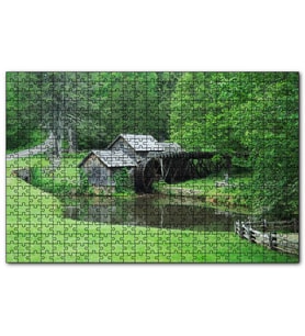 Cakapuzzle Orman Kenarındaki Ahşap Kulübe ve Değirmen  Puzzle Yapboz MDF (Ahşap) (255 Parça)