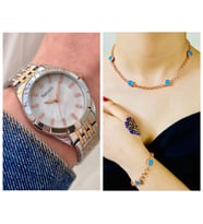 Ferrucci Sade Şık Tasarım Su Geçirmez Çelik Kadın Kol Saat+Nazarlıklı Set Hediyeli (Rose)