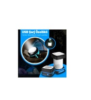 Tekne İçin USB Şarj Özellikli Solar Akordeon Beyaz Led Lamba (Renk Seçenekli) (Mavi)