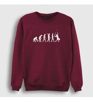 Presmono Unisex Beyaz Evolution Evrim Spor Tennis Tenis Sweatshirt 333507tt (Bordo)