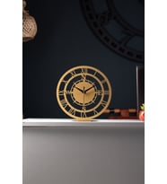 Gowpenart Dizayn Pusulalı Metal Masa Saati 1,5 mm Kalınlık 25x23cm (Gold)