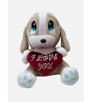 Gran Toys Kalpli Peluş Üzgün Köpek - 40CM (Ekru)