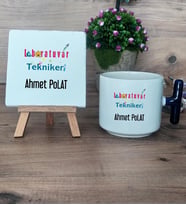 Laboratuvar Teknikeri Hediye Seti Kupa Bardak T Kulplu ve Dekoratif Taş Tıp Bayramı Hediyesi (Model 2)