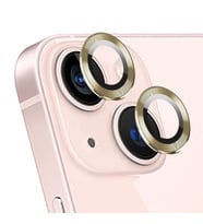 Microsonic Apple iPhone 15 Plus Tekli Kamera Lens Koruma Camı Siyah (Gold)