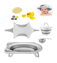 Bebek Banyo Küvet Seti 8 Parça (Gri)