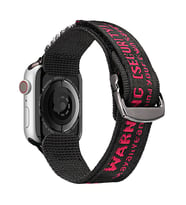 Dux Ducis Apple Watch 42-44-45MM için Kayış Kordon Lylon Loop (Siyah-Kırmızı)