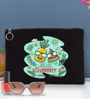 BK Gİft Yaz Temalı-1 Astarlı Portföy Çanta 30x21cm(12 Renk Seçeneği), Baskılı El Çantası, Organizer Çanta (Siyah)