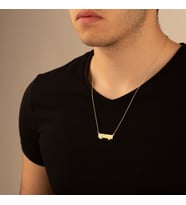 DKMN Gümüş 925 Ayar Gümüş GTA Fontu İsim Kolye Bilgisayar Oyunu Gümüş Kolye (Gold)