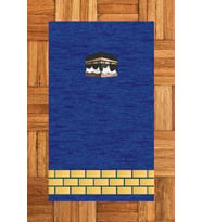 EVDEYA Dijital Baskılı Yıkanabilir Kabe Motifli Namaz Halısı Seccade 70x130, Seccade-45-kahve, (Mavi)