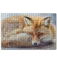 Cakapuzzle Kahverengi Tilki Kendine Sokulmuş Dinleniyor  Puzzle Yapboz MDF (Ahşap) (500 Parça)