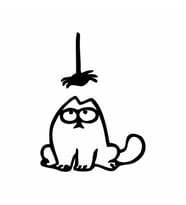 Komik Kedi Araba Sticker siyah 14x19 CM (Siyah)