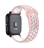 Samsung Galaxy Watch 46mm Kordon Delikli Spor Kordon (Pudra - Beyaz)
