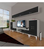 Decoraktiv Eko 9 Mdf Dvd Silver Tv Ünitesi Tv Sehpası (Siyah - Beyaz)