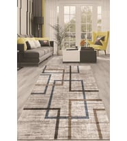 Dijital Kaymaz Taban Yıkanabilir Modern Renkli Salon Halısı Mutfak Halısı Yolluk ND-HT-673 (Bej)