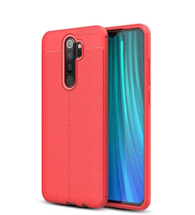 Microsonic Xiaomi Redmi Note 8 Pro Kılıf Deri Dokulu Silikon (Kırmızı)