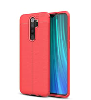 Microsonic Xiaomi Redmi Note 8 Pro Kılıf Deri Dokulu Silikon (Kırmızı)