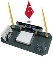 Sentez Bayrak Hediyeli Bloknot Masa İsimliği (Altın)