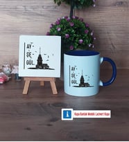 Kız Kulesi Dekoratif Taş, Kupa Bardak Kırmızı HediyeArkadaşa Hediye (Model 2)
