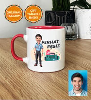 Kişiye Özel Karikatürlü Paramedik Hediye Kupa Bardak Erkek Paramediğe Tıp Bayramı Hediyesi (Pembe)