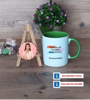Teknoloji ve Tasarım Öğretmeni Kupa Bardak Beyaz ve Fotoğraflı Ahşap Anahtarlık Hediye (Model 14)