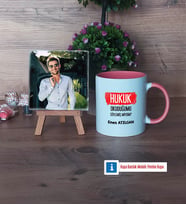Hukuk Okuduğumu Söylemiş Miydim Fotoğraflı Dekoratif Taş, Kupa Bardak Beyaz Hediye (Model 6)
